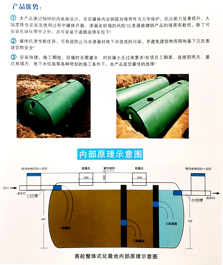 金口河玻璃钢化粪池